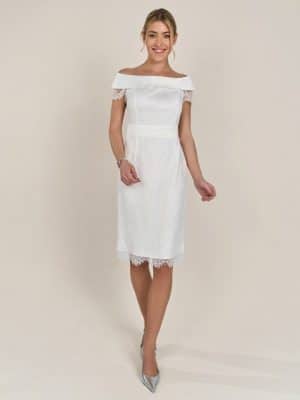 Apart Abendkleid mit Carmen- Ausschnitt