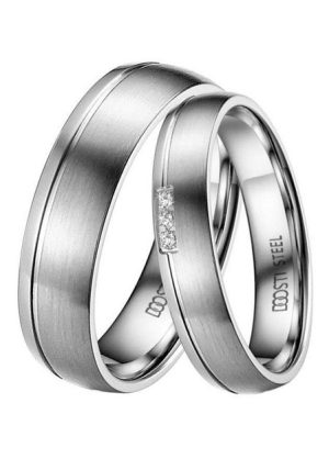 DOOSTI Trauring Schmuck Geschenk Edelstahl Trauring Ehering Partnerring LIEBE