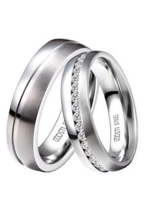 DOOSTI Trauring Schmuck Geschenk Edelstahl Trauring Ehering Partnerring LIEBE