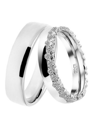 DOOSTI Trauring Schmuck Geschenk Silber 925 Trauring Ehering Partnerring LIEBE