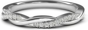 Jumpeak Trauring 14K Gold 2.5mm Twisted Vine Lab Cultured Diamond Ring Engagement Ring