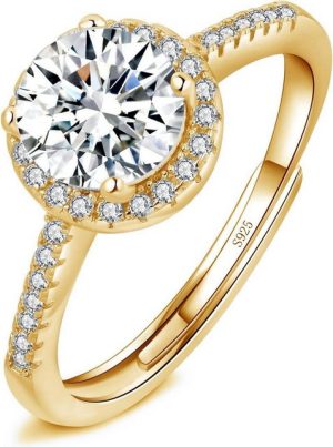 LuxusKollektion Verlobungsring Silber Damenringe 925 Sterling Trauringe Hochzeitsringe mit Zirkonia