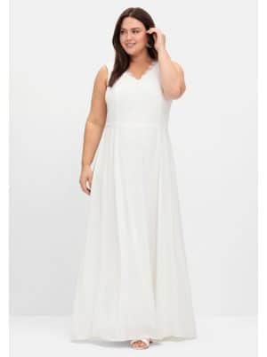 Sheego Abendkleid Große Größen mit floraler Spitze und Chiffon
