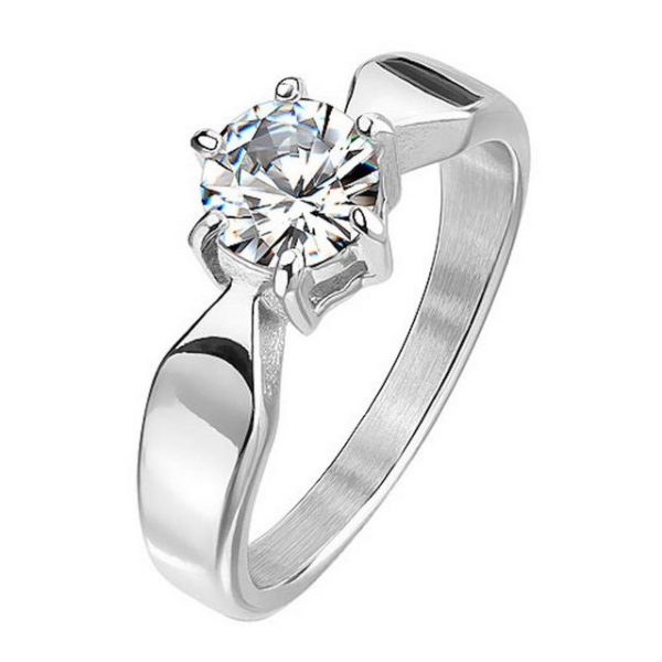 Taffstyle Fingerring Damen Ring Edelstahl mit Zirkonia