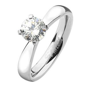 Taffstyle Fingerring Damen Ring Edelstahl mit einem Zirkonia