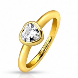 Taffstyle Fingerring Damen Ring Verlobungsring weißem Stein Herzform