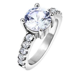 Taffstyle Fingerring Damen Verlobungsring Ehering Ring mit Kristallen