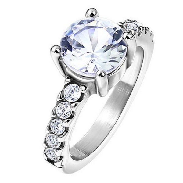 Taffstyle Fingerring Damen Verlobungsring Ehering Ring mit Kristallen