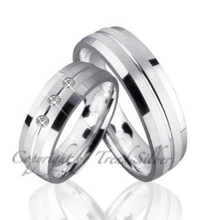 Trauringe123 Trauring Hochzeitsringe Verlobungsringe Trauringe Eheringe Partnerringe aus 925er Silber mit Stein