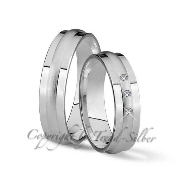 Trauringe123 Trauring Hochzeitsringe Verlobungsringe Trauringe Eheringe Partnerringe aus 925er Silber mit Stein