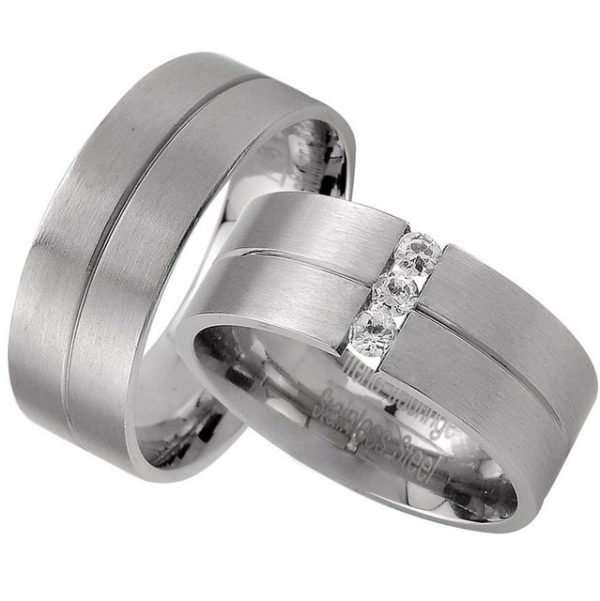 Trauringe123 Trauring Hochzeitsringe Verlobungsringe Trauringe Eheringe Partnerringe aus Edelstahl ohne und mit Steine