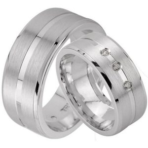 Trauringe123 Trauring Hochzeitsringe Verlobungsringe Trauringe Eheringe Partnerringe mit 3 Steinen