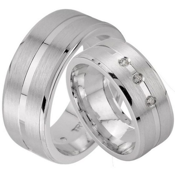 Trauringe123 Trauring Hochzeitsringe Verlobungsringe Trauringe Eheringe Partnerringe mit 3 Steinen