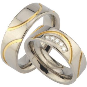 Trauringe123 Trauring Hochzeitsringe Verlobungsringe Trauringe Eheringe Partnerringe mit IP Gold Platierung JT1-5