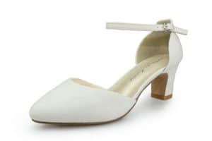 White Lady 700 creme Mikro bequeme stilvolle Brautschuhe Pumps Einhängeschnalle