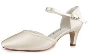 White Lady 752 ivory Satin - einfärbbare Brautschuhe Slingpumps