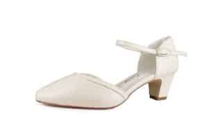White Lady 754 offwhite Leder - weite Brautschuhe Slingpumps