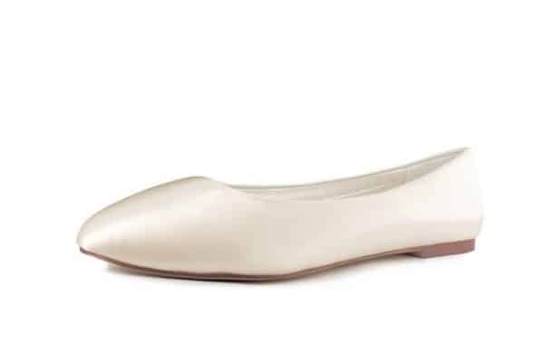 White Lady 870 ivory Satin - flache Brautschuhe Ballerina