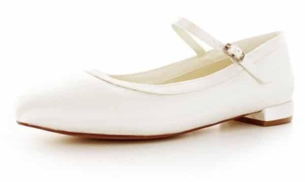 White Lady 874 ivory - flache Satin-Brautschuhe Ballerina