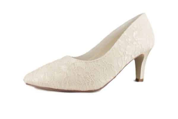 White Lady 883 ivory Spitze Brautschuhe Pumps