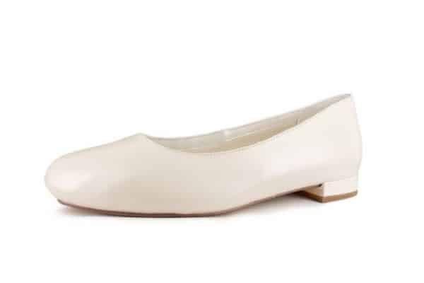 White Lady 898 offwhite Leder - Ballerina Brautschuhe Ballerina