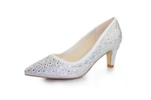 White Lady 925 zirkonia Satin-Strass - Brautschuhe Pumps