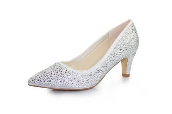 White Lady 925 zirkonia Satin-Strass - Brautschuhe Pumps