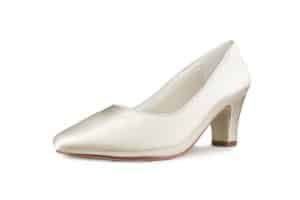 White Lady 931 ivory Satin - bequeme Brautschuhemit Blockabsatz Pumps