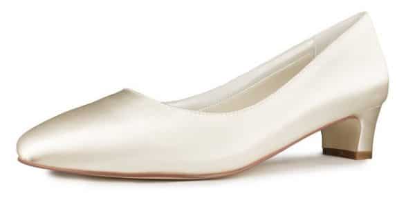 White Lady 935 ivory Satin - niedrige Brautschuhe Pumps