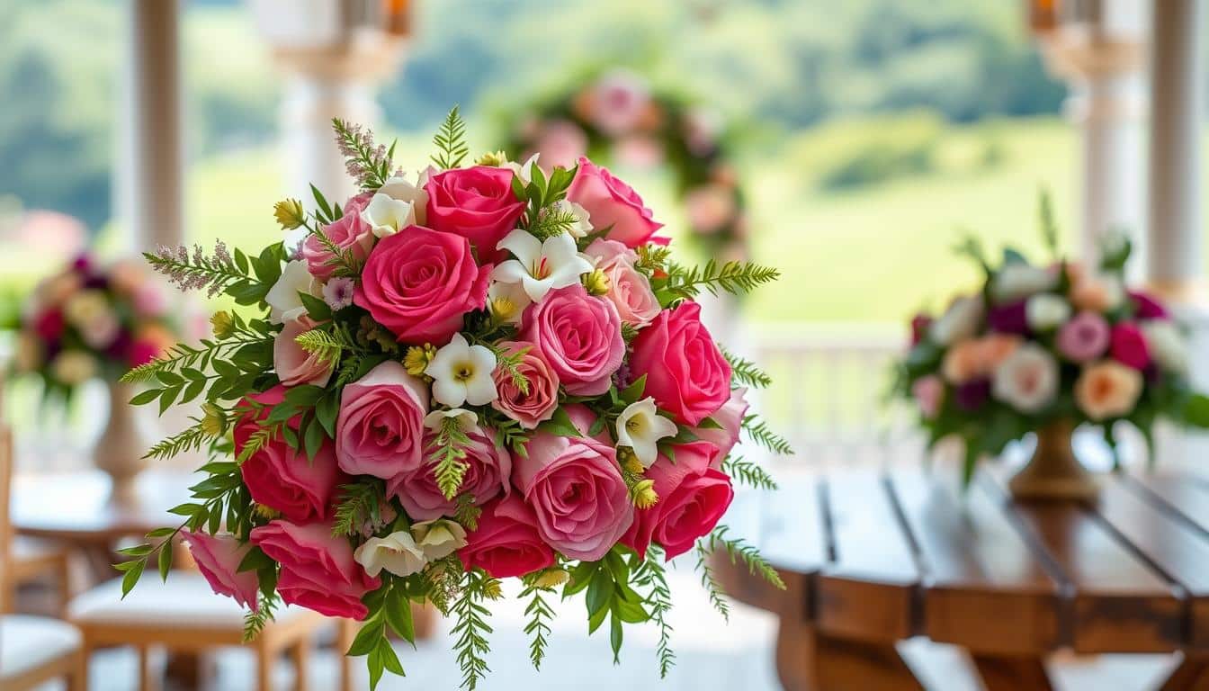 Brautstrauß und Blumen für die Hochzeit