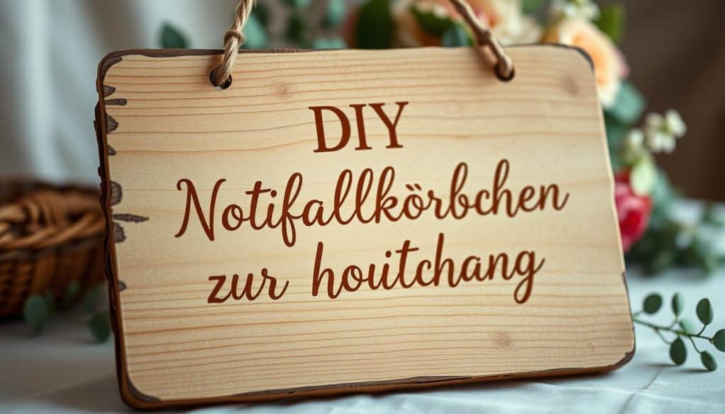 DIY Notfallkörbchen zur Hochzeit Schild zum ausdrucken