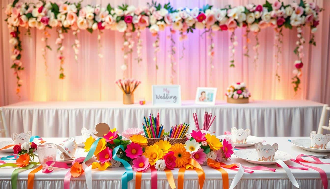Deko & Beschäftigung am Kindertisch bei der Hochzeit