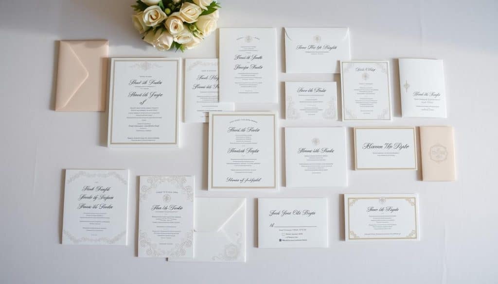 Preisübersicht Papeterie Hochzeit