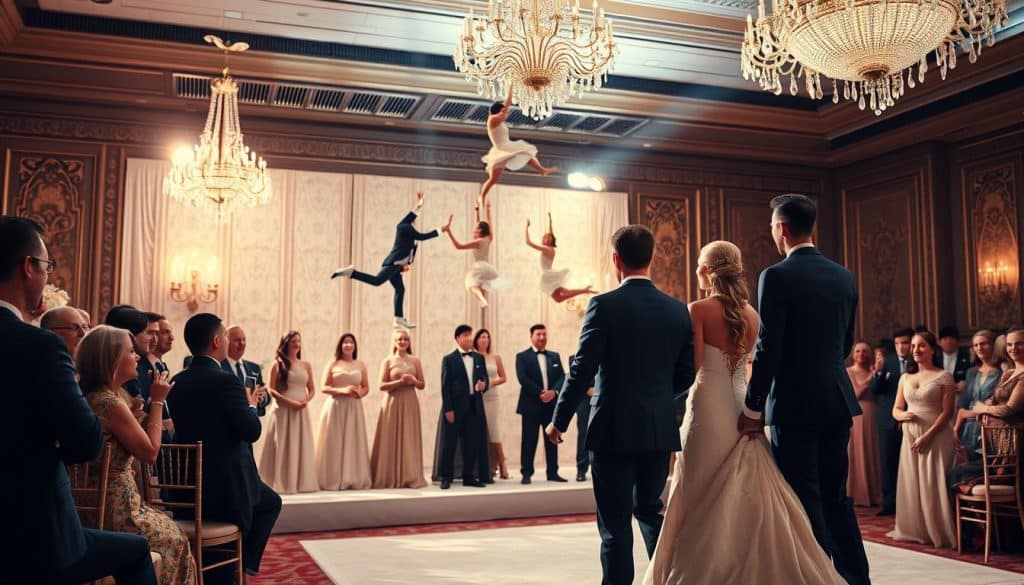 Unerwartete Showeinlage bei einer Hochzeit