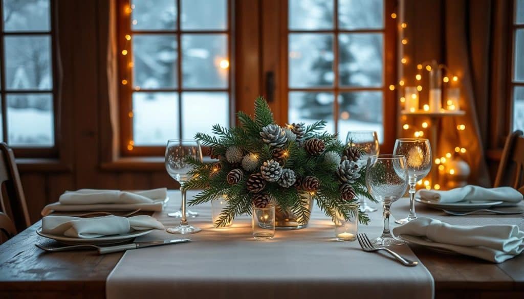 Wintermotive in Tischdekoration Hochzeit